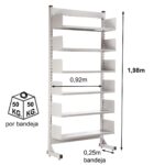 Estante Biblioteca de PAREDE com 06 Bandejas – 1,98×0,92×0,30m – NOBRE – 11108 META Móveis para Escritório em Anápolis Estante Bibliotecária 8
