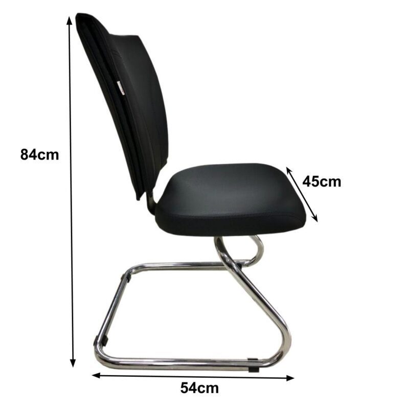 Cadeira Escritório B-ONE Base em “S” CROMADA 31033 META Móveis para Escritório em Anápolis Cadeiras Fixas 3