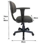 Cadeira Secretária Giratória Com Braços Reguláveis Estofada Preta – 31106 META Móveis para Escritório em Anápolis Secretária 11