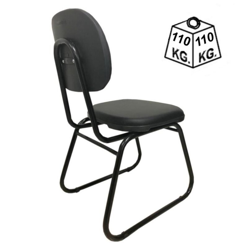 Cadeira Secretária Trapézio – Corino Preto 31103 META Móveis para Escritório em Anápolis Cadeiras Fixas 3