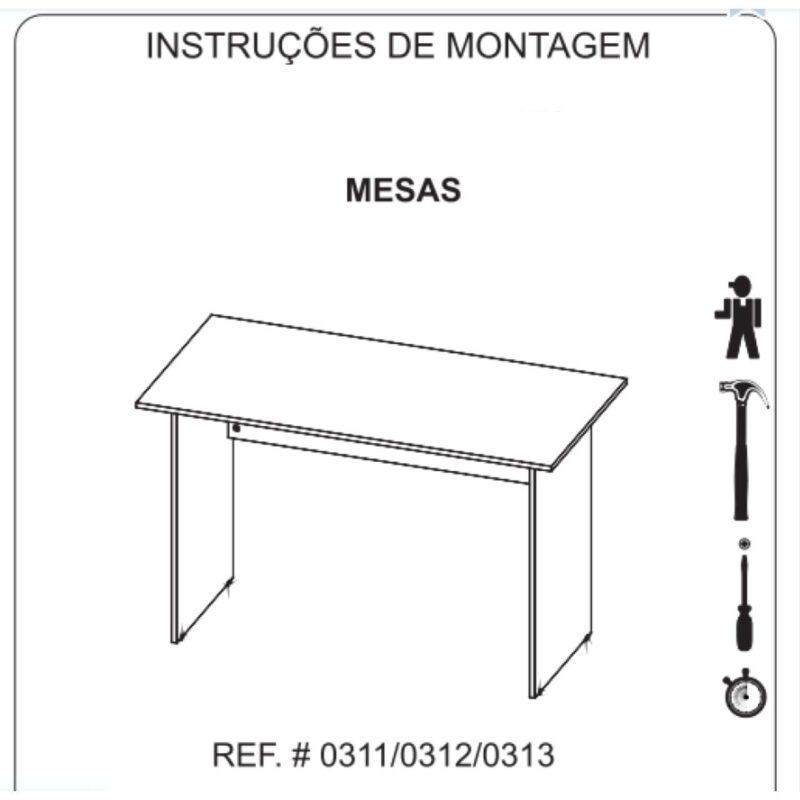 Mesa de Escritório com Gavetas 1,50×0,60m NOGAL SEVILHA/PRETO – 21473 META Móveis para Escritório em Anápolis Linha 40 mm 6