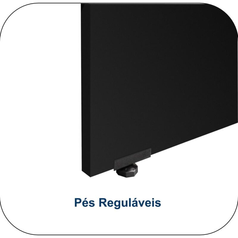 Mesa Escritório em L Mesa 1,70m + Mesa Auxiliar 02 Gavetas Nogal Sevilha / Preto 21479 META Móveis para Escritório em Anápolis Linha 40 mm 6