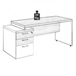 Mesa PEDESTAL RETA (03 Gav.) – 1,92X0,70m NOGAL SEVILHA/PRETO – 21405 META Móveis para Escritório em Anápolis Linha 40 mm 10