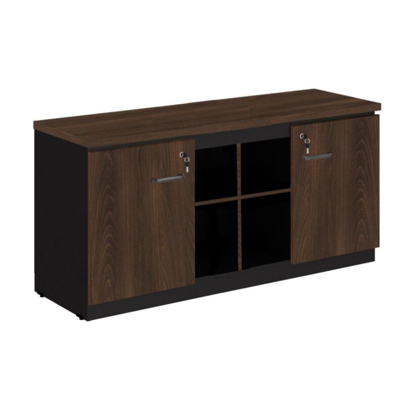 Armário Baixo GOLD Credenza – 1,60×0,72×0,45m MARSALA/PRETO – 23501 META Móveis para Escritório em Anápolis Linha 30 mm 2