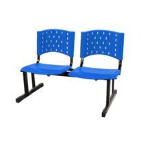 Longarina PLÁSTICA 02 Lugares – Cor AZUL 33072 META Móveis para Escritório em Anápolis Longarinas