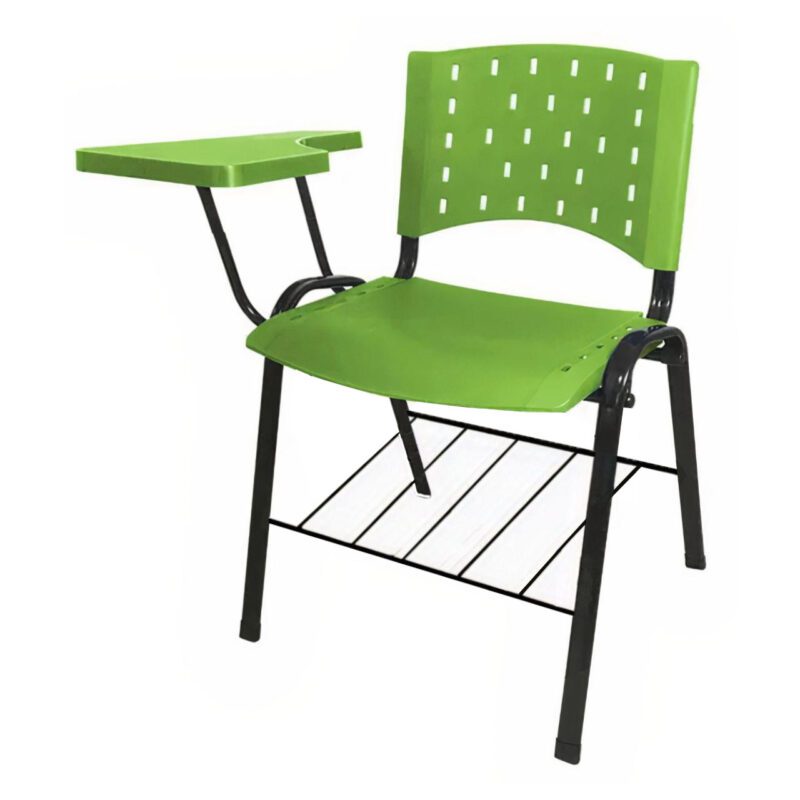 Cadeira Universitária PRANCHETA PLÁSTICA com Porta Livros – Cor Verde 32023 META Móveis para Escritório em Anápolis Carteira Escolar 2