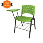 Cadeira Universitária PRANCHETA PLÁSTICA com Porta Livros – Cor Verde 32023 META Móveis para Escritório em Anápolis Carteira Escolar 9