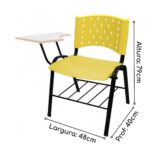 Carteira Universitária Plástica – Plástico AMARELO 32016 META Móveis para Escritório em Anápolis Carteira Escolar 7