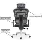 Cadeira de Escritório Presidente tela ARES Giratória – Cor Preto – PMD – 30063 META Móveis para Escritório em Anápolis Cadeira de Tela 9