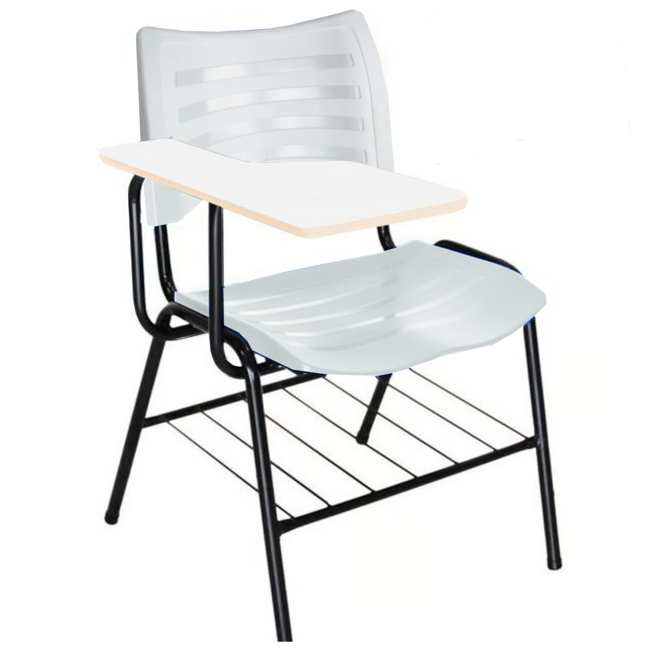 Cadeira Universitária Plástica Prancheta MDF – COR BRANCO – MRPLAST – 34030 META Móveis para Escritório em Anápolis Carteira Escolar