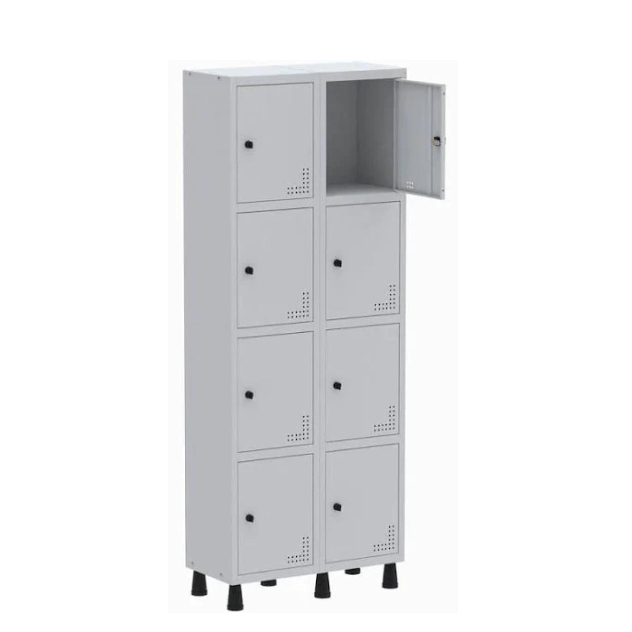 Roupeiro de Aço Montável PAM c/ 08 Portas PEQUENAS – 1,80×0,69×0,32m – CZ/CZ – PANDIN – 74206 META Móveis para Escritório em Anápolis Roupeiro de Aço