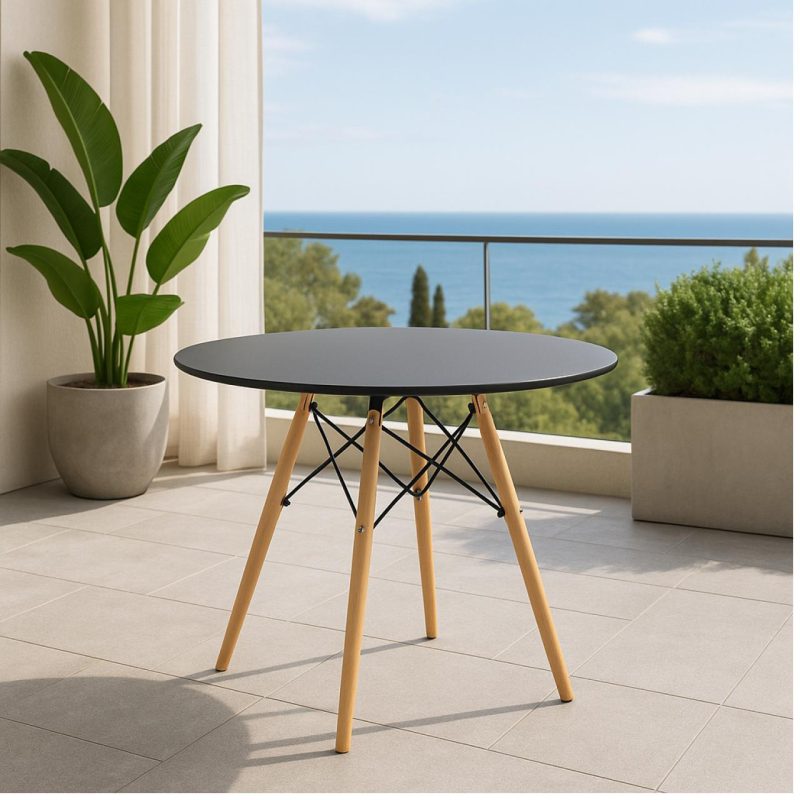 Mesa Residencial Redonda EIFFEL 0,90M – PRETO – 45112 META Móveis para Escritório em Anápolis Linha Eiffel 4