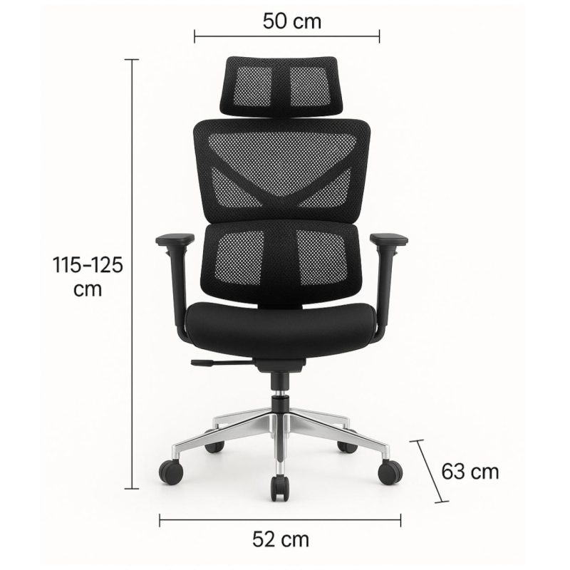 Cadeira de Escritório Presidente Tela TITAN – Cor Preto – 30067 META Móveis para Escritório em Anápolis Cadeira de Tela 8