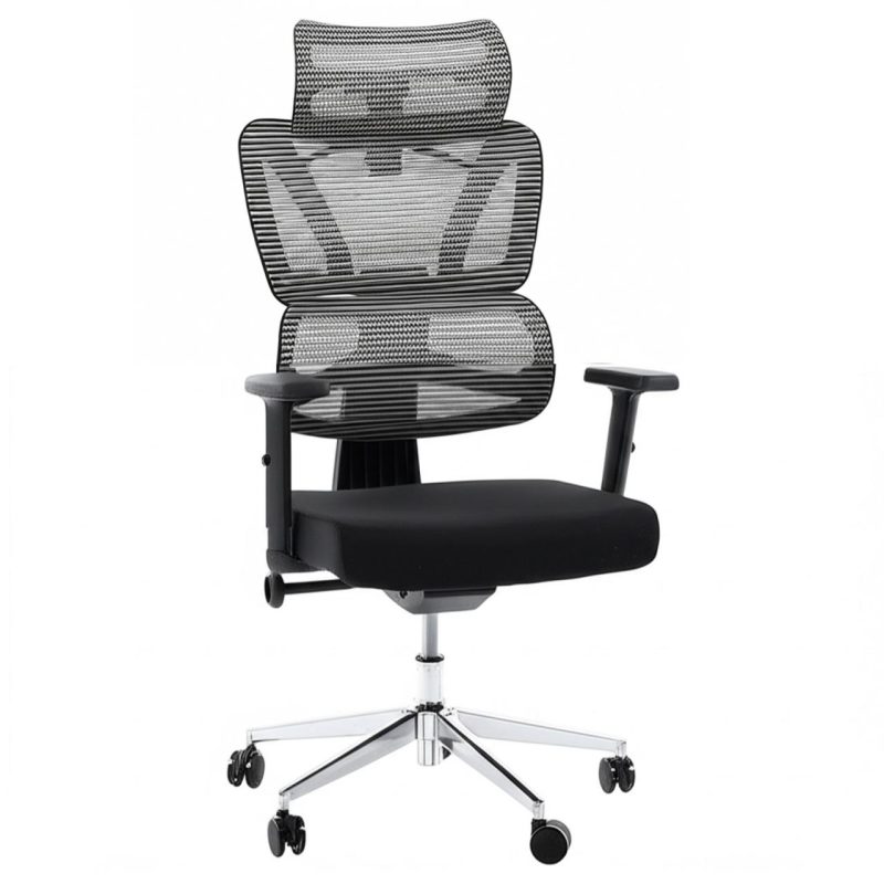 Cadeira de Escritório Presidente Tela ÉDON – Cor Preto – 30066 META Móveis para Escritório em Anápolis Cadeira de Tela 2