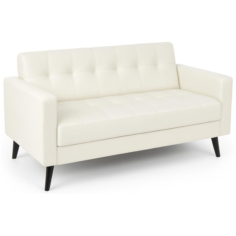 Poltrona para Escritório ROMA 03 Lugar – Corino – Cor NUDE – 60072 META Móveis para Escritório em Anápolis Sofá Escritório 2