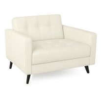 Poltrona para Escritório ROMA 02 Lugar - Corino - Cor NUDE - 60071