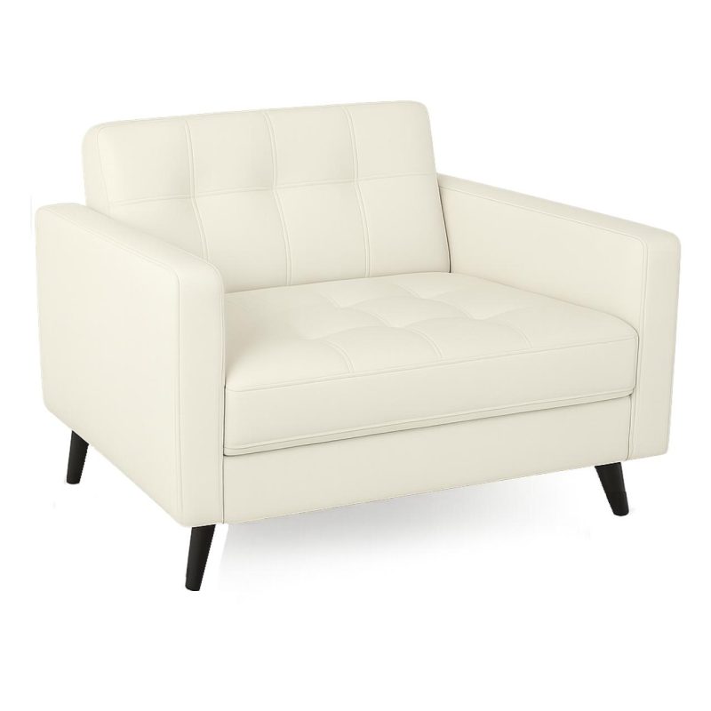 Poltrona para Escritório ROMA 02 Lugar – Corino – Cor NUDE – 60071 META Móveis para Escritório em Anápolis Sofá Escritório 2