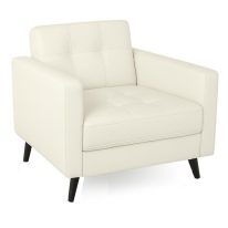 Poltrona para Escritório ROMA 01 Lugar - Corino - Cor NUDE - 60070