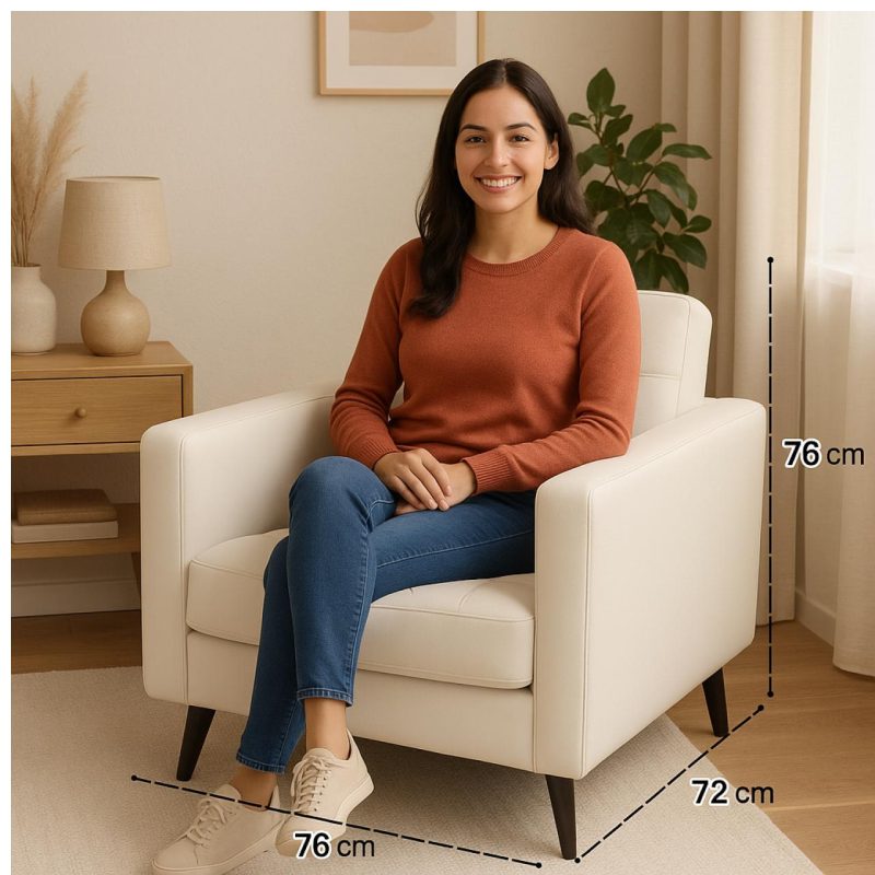 Poltrona para Escritório ROMA 01 Lugar – Corino – Cor NUDE – 60070 META Móveis para Escritório em Anápolis Sofá Escritório 7