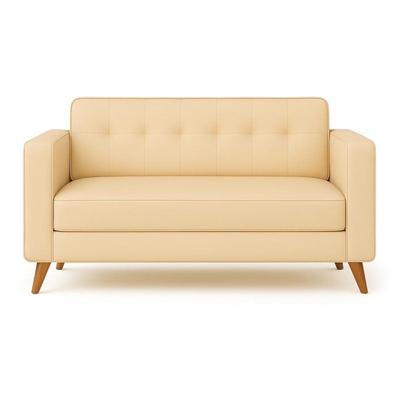 Poltrona para Escritório ROMA 03 Lugar – Corino – Cor AREIA – 60063 META Móveis para Escritório em Anápolis Sofá Roma Areia 3