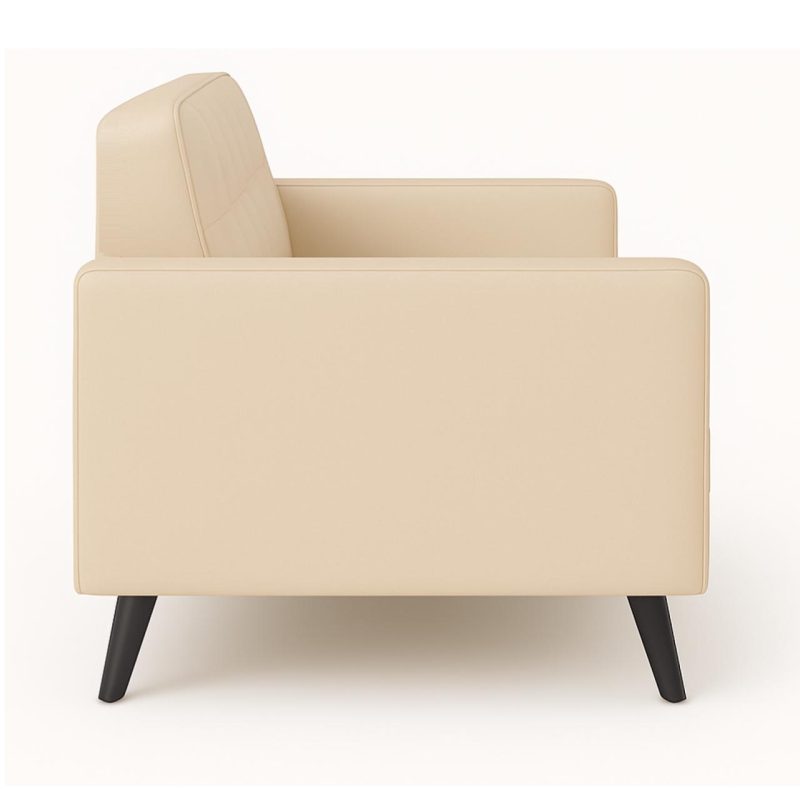 Poltrona para Escritório ROMA 03 Lugar – Corino – Cor AREIA – 60063 META Móveis para Escritório em Anápolis Sofá Roma Areia 4