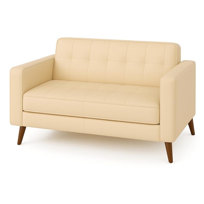 Poltrona para Escritório ROMA 03 Lugar – Corino – Cor AREIA – 60063 META Móveis para Escritório em Anápolis Sofá Roma Areia 2