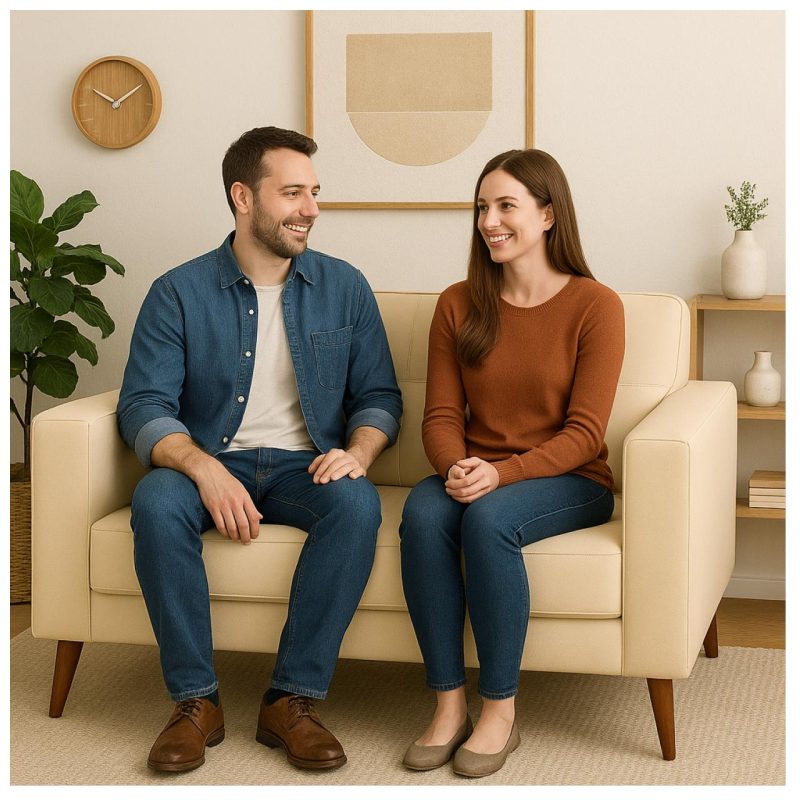 Poltrona para Escritório ROMA 02 Lugar – Corino – Cor AREIA – 60062 META Móveis para Escritório em Anápolis Sofá Roma Areia 6