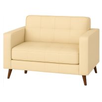 Poltrona para Escritório ROMA 02 Lugar - Corino - Cor AREIA - 60062