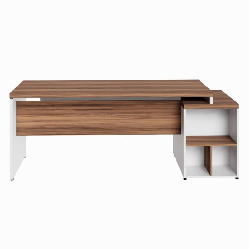 Mesa PEDESTAL RETA (03 Gav.) – 1,92X0,70m – WORKSTART – NOGAL SEVILHA/BRANCO- 34405 META Móveis para Escritório em Anápolis Linha 40 mm Nogal – Branco 5