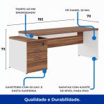 Mesa PEDESTAL RETA (03 Gav.) – 1,92X0,70m – WORKSTART – NOGAL SEVILHA/BRANCO- 34405 META Móveis para Escritório em Anápolis Linha 40 mm Nogal – Branco 14 Mesa PEDESTAL RETA (03 Gav.) – 1,92X0,70m – WORKSTART – NOGAL SEVILHA/BRANCO- 34405 META Móveis para Escritório em Anápolis Linha 40 mm Nogal – Branco 14
