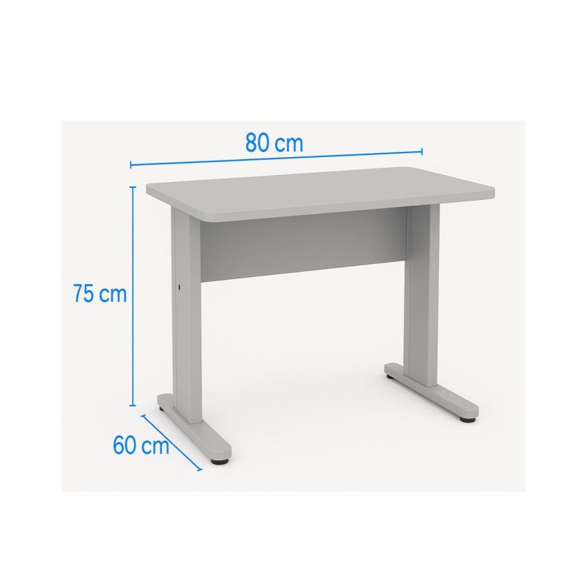 Mesa Escritório 0,80×0,60m – JOB – CINZA/CINZA – 43087 META Móveis para Escritório em Anápolis JOB Cinza 15 mm 5