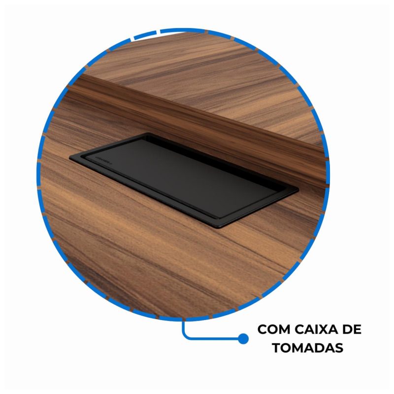 Mesa Escritório PRESIDENTE c/ Armário Pedestal – 1,82×1,80m – NOGAL SEVILHA/BRANCO – 34602 META Móveis para Escritório em Anápolis Linha 40 mm Nogal – Branco 9