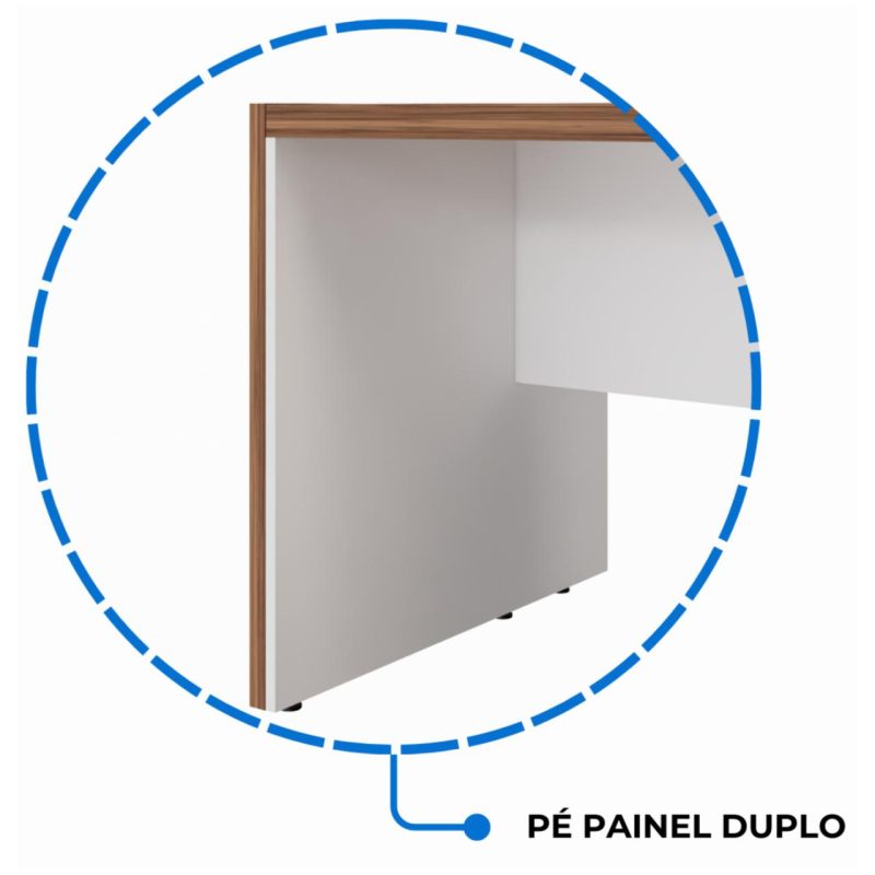 Mesa Escritório PRESIDENTE c/ Armário Pedestal – 1,82×1,80m – NOGAL SEVILHA/BRANCO – 34602 META Móveis para Escritório em Anápolis Linha 40 mm Nogal – Branco 7