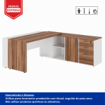 Mesa Escritório PRESIDENTE c/ Armário Pedestal – 1,82×1,80m – NOGAL SEVILHA/BRANCO – 34602 META Móveis para Escritório em Anápolis Linha 40 mm Nogal – Branco 12 Mesa Escritório PRESIDENTE c/ Armário Pedestal – 1,82×1,80m – NOGAL SEVILHA/BRANCO – 34602 META Móveis para Escritório em Anápolis Linha 40 mm Nogal – Branco 12