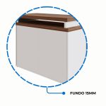 Armário Baixo 03 Gavetas e Porta (MISTO) – NOGAL SEVILHA/BRANCO – 34422 META Móveis para Escritório em Anápolis Linha 40 mm Nogal – Branco 14