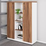 Armário Alto Credenza com Nicho – 1,61×1,20×0,45m – NOGAL SEVILHA/BRANCO- 34415 META Móveis para Escritório em Anápolis Linha 40 mm Nogal – Branco 11 Armário Alto Credenza com Nicho – 1,61×1,20×0,45m – NOGAL SEVILHA/BRANCO- 34415 META Móveis para Escritório em Anápolis Linha 40 mm Nogal – Branco 11