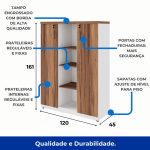Armário Alto Credenza com Nicho – 1,61×1,20×0,45m – NOGAL SEVILHA/BRANCO- 34415 META Móveis para Escritório em Anápolis Linha 40 mm Nogal – Branco 16 Armário Alto Credenza com Nicho – 1,61×1,20×0,45m – NOGAL SEVILHA/BRANCO- 34415 META Móveis para Escritório em Anápolis Linha 40 mm Nogal – Branco 16