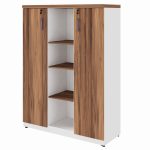 Armário Alto Credenza com Nicho – 1,61×1,20×0,45m – NOGAL SEVILHA/BRANCO- 34415 META Móveis para Escritório em Anápolis Linha 40 mm Nogal – Branco 10 Armário Alto Credenza com Nicho – 1,61×1,20×0,45m – NOGAL SEVILHA/BRANCO- 34415 META Móveis para Escritório em Anápolis Linha 40 mm Nogal – Branco 10