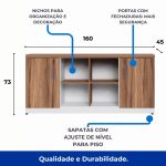 Armário Baixo GOLD Credenza ESPECIAL – 1,60×0,73×0,45m – NOGALSEVILHA / BRANCO – 34502 META Móveis para Escritório em Anápolis Linha 40 mm Nogal – Branco 11