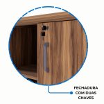 Armário Baixo GOLD Credenza ESPECIAL – 1,60×0,73×0,45m – NOGALSEVILHA / BRANCO – 34502 META Móveis para Escritório em Anápolis Linha 40 mm Nogal – Branco 14