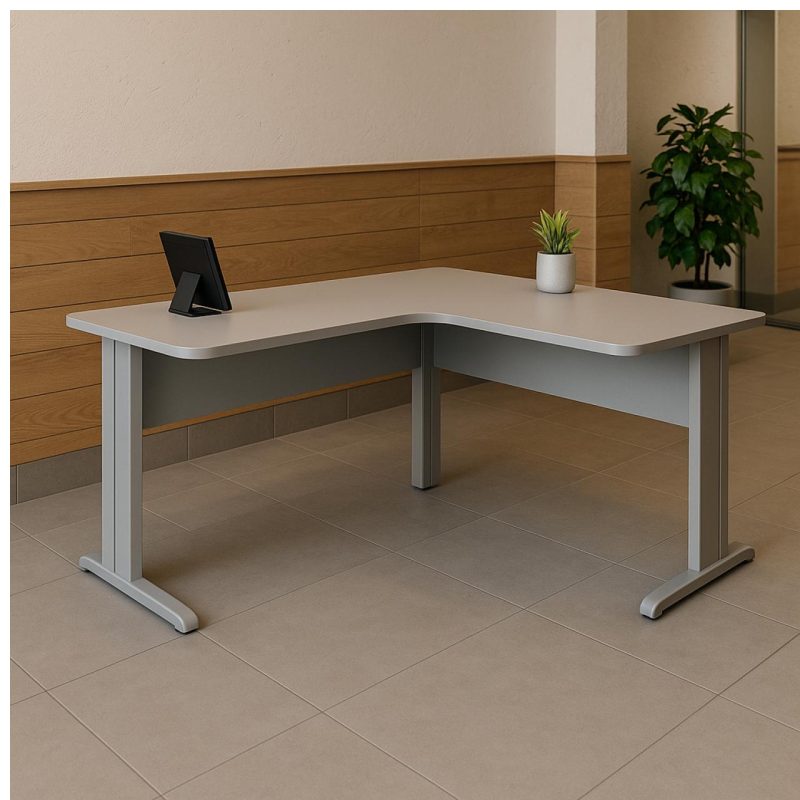 Estação de Trabalho 1,40×1,40m com 02 Gavetas – JOB – CINZA / CINZA – 43019 META Móveis para Escritório em Anápolis JOB Cinza 15 mm 8