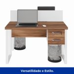 Estação de Trabalho Dupla 1,20×1,35m c/ 02 Gavetas c/ ponto de tomada PÉ QUADRO – Cor Nogal Sevilha/Branco – 34423 META Móveis para Escritório em Anápolis Linha 40 mm Nogal – Branco 18 Estação de Trabalho Dupla 1,20×1,35m c/ 02 Gavetas c/ ponto de tomada PÉ QUADRO – Cor Nogal Sevilha/Branco – 34423 META Móveis para Escritório em Anápolis Linha 40 mm Nogal – Branco 18
