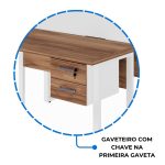 Estação de Trabalho Dupla 1,20×1,35m c/ 02 Gavetas c/ ponto de tomada PÉ QUADRO – Cor Nogal Sevilha/Branco – 34423 META Móveis para Escritório em Anápolis Linha 40 mm Nogal – Branco 17 Estação de Trabalho Dupla 1,20×1,35m c/ 02 Gavetas c/ ponto de tomada PÉ QUADRO – Cor Nogal Sevilha/Branco – 34423 META Móveis para Escritório em Anápolis Linha 40 mm Nogal – Branco 17