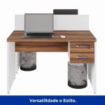 Estação de Trabalho Dupla 1,20×1,35m 02 Lugares c/ Gavetas c/ ponto de tomada PÉ PAINEL – Nogal Sevilha/Branco – 34427 META Móveis para Escritório em Anápolis Linha 40 mm Nogal – Branco 15 Estação de Trabalho Dupla 1,20×1,35m 02 Lugares c/ Gavetas c/ ponto de tomada PÉ PAINEL – Nogal Sevilha/Branco – 34427 META Móveis para Escritório em Anápolis Linha 40 mm Nogal – Branco 15