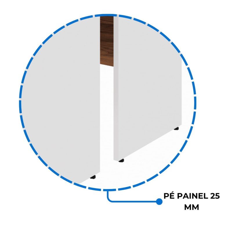 Estação de Trabalho Dupla 1,20×1,35m 02 Lugares c/ Gavetas c/ ponto de tomada PÉ PAINEL – Nogal Sevilha/Branco – 34427 META Móveis para Escritório em Anápolis Linha 40 mm Nogal – Branco 6