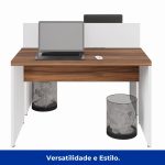 Estação de Trabalho Dupla 1,20×1,35m 02 Lugares sem Gavetas c/ ponto de tomada PÉ PAINEL – Nogal Sevilha/Branco – 34428 META Móveis para Escritório em Anápolis Linha 40 mm Nogal – Branco 15 Estação de Trabalho Dupla 1,20×1,35m 02 Lugares sem Gavetas c/ ponto de tomada PÉ PAINEL – Nogal Sevilha/Branco – 34428 META Móveis para Escritório em Anápolis Linha 40 mm Nogal – Branco 15