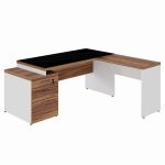 Mesa para Escritório em “L” com VIDRO FUMÊ – 1,92X1,60M NOGAL SEVILHA/BRANCO – 34432 META Móveis para Escritório em Anápolis Linha 40 mm Nogal – Branco 10 Mesa para Escritório em “L” com VIDRO FUMÊ – 1,92X1,60M NOGAL SEVILHA/BRANCO – 34432 META Móveis para Escritório em Anápolis Linha 40 mm Nogal – Branco 10