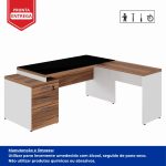 Mesa para Escritório em “L” com VIDRO FUMÊ – 1,92X1,60M NOGAL SEVILHA/BRANCO – 34432 META Móveis para Escritório em Anápolis Linha 40 mm Nogal – Branco 12 Mesa para Escritório em “L” com VIDRO FUMÊ – 1,92X1,60M NOGAL SEVILHA/BRANCO – 34432 META Móveis para Escritório em Anápolis Linha 40 mm Nogal – Branco 12