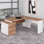 Mesa para Escritório em “L” com Gavetão – 1,92X1,60m -NOGAL SEVILHA/BRANCO – 34431 META Móveis para Escritório em Anápolis Linha 40 mm Nogal – Branco 18 Mesa para Escritório em “L” com Gavetão – 1,92X1,60m -NOGAL SEVILHA/BRANCO – 34431 META Móveis para Escritório em Anápolis Linha 40 mm Nogal – Branco 18