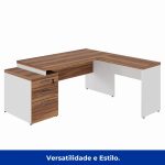 Mesa para Escritório em “L” com Gavetão – 1,92X1,60m -NOGAL SEVILHA/BRANCO – 34431 META Móveis para Escritório em Anápolis Linha 40 mm Nogal – Branco 16 Mesa para Escritório em “L” com Gavetão – 1,92X1,60m -NOGAL SEVILHA/BRANCO – 34431 META Móveis para Escritório em Anápolis Linha 40 mm Nogal – Branco 16